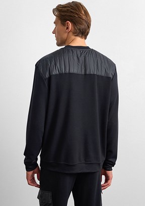 BACKANDBOND - B35W12011 Erkek Siyah Bisiklet Yaka Sweatshirt