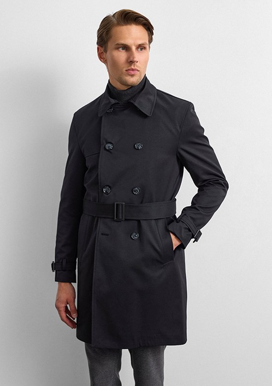 BACKANDBOND - B35W60049 Erkek Siyah Trençkot