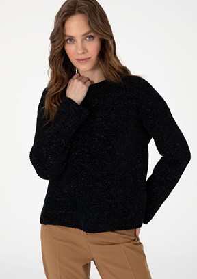 PİERRE CARDİN Siyah Kadın Cropped Kazak