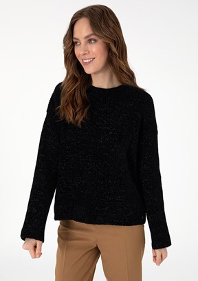 PİERRE CARDİN Siyah Kadın Cropped Kazak