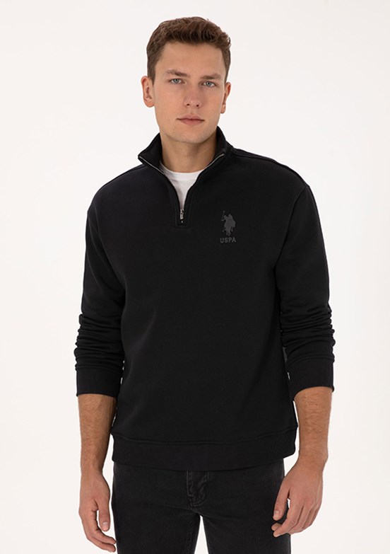 US POLO ASSN Siyah Erkek Comfort Sweatshirt