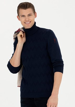 US POLO ASSN Lacivert Erkek Slim Kazak