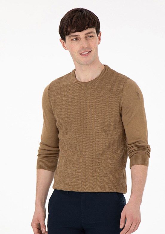 US POLO ASSN Yeşil Erkek Slim Kazak