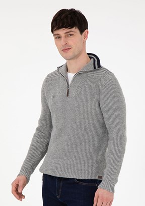 US POLO ASSN Gri Erkek Regular Kazak