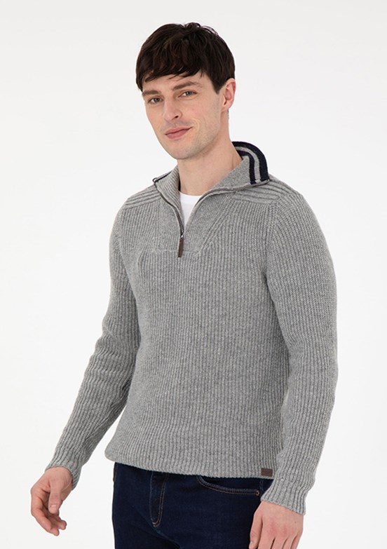 US POLO ASSN Gri Erkek Regular Kazak