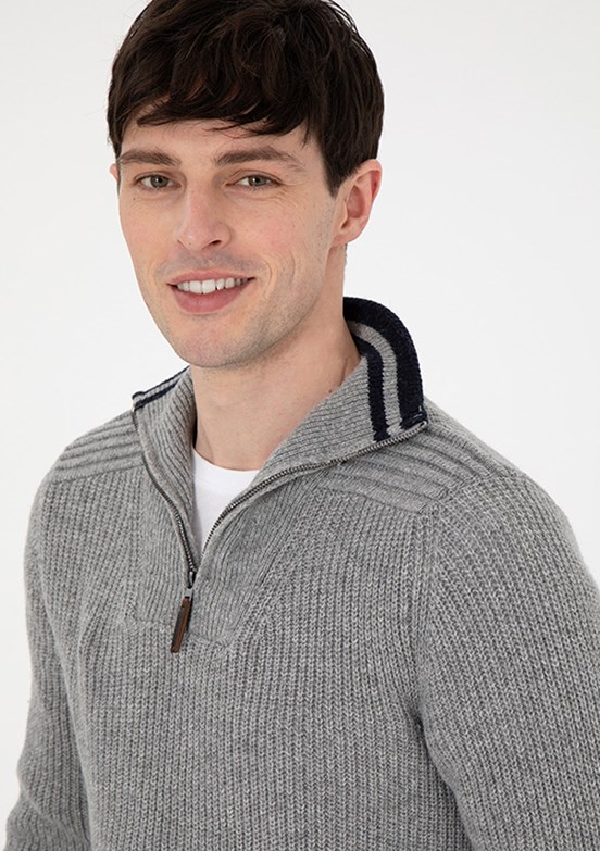 US POLO ASSN Gri Erkek Regular Kazak