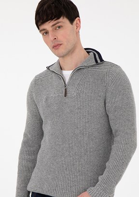 US POLO ASSN Gri Erkek Regular Kazak