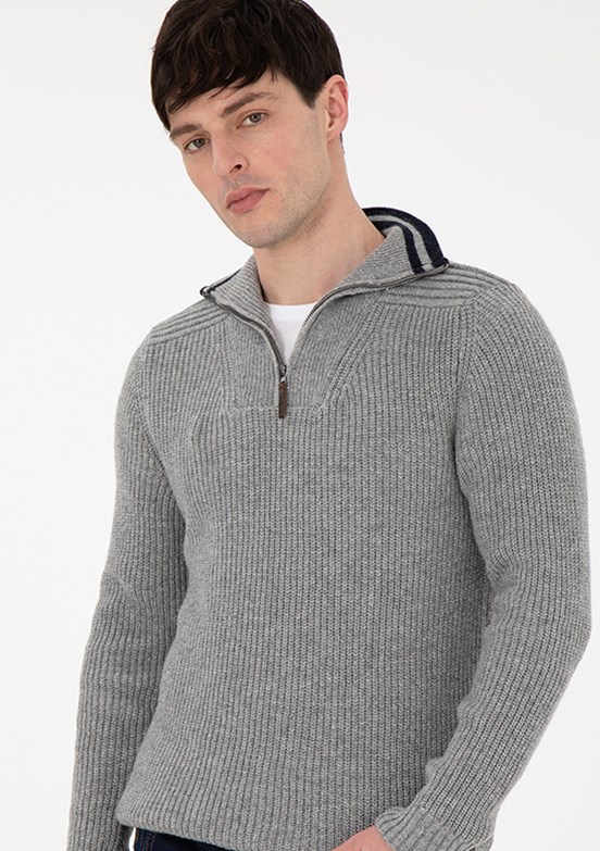 US POLO ASSN Gri Erkek Regular Kazak