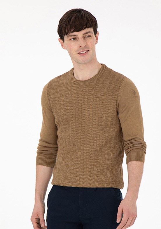 US POLO ASSN Yeşil Erkek Slim Kazak