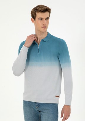 US POLO ASSN Gri Erkek Slim Kazak