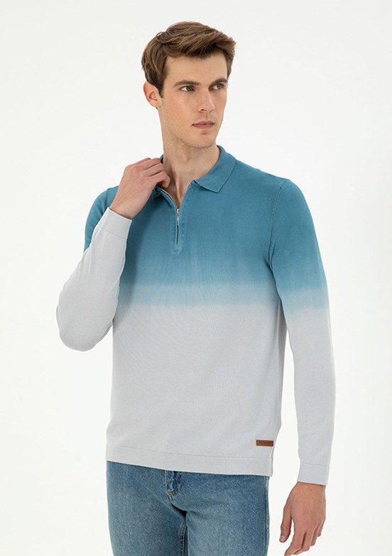 US POLO ASSN Gri Erkek Slim Kazak