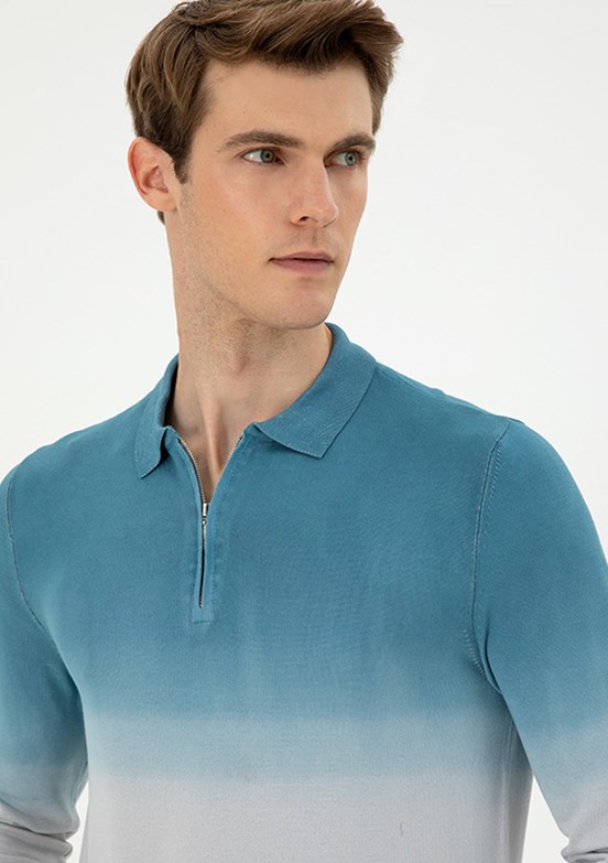 US POLO ASSN Gri Erkek Slim Kazak