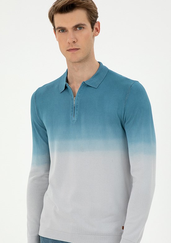 US POLO ASSN Gri Erkek Slim Kazak