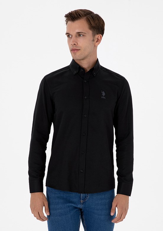 US POLO ASSN Siyah Erkek Uzun Kol Gömlek