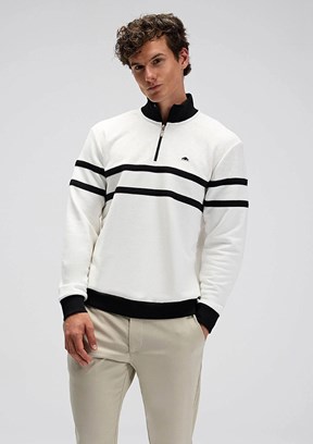 ELLESSE Beyaz Erkek Fermuarlı Sweatshirt
