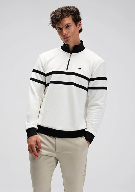 ELLESSE Beyaz Erkek Fermuarlı Sweatshirt