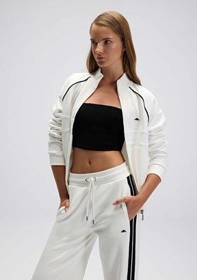 ELLESSE Beyaz Kadın Fermuarlı Kapüşonsuz Sweatshirt
