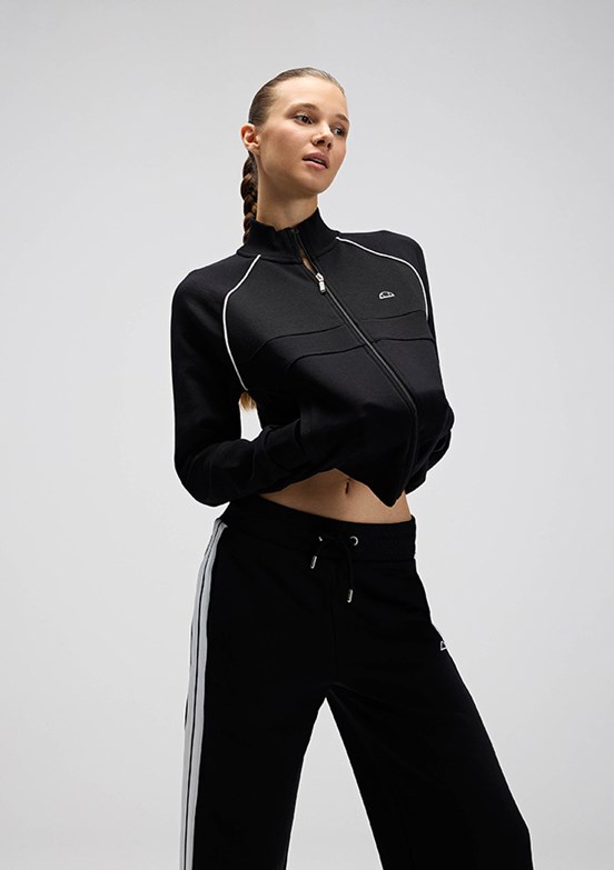ELLESSE Siyah Kadın Fermuarlı Kapüşonsuz Sweatshirt