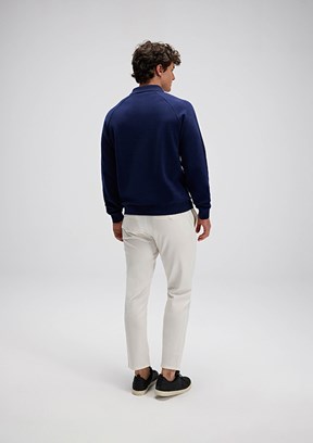 ELLESSE Lacivert Erkek Polo Yaka Sweatshirt