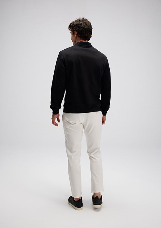 ELLESSE Siyah Erkek Polo Yaka Sweatshirt