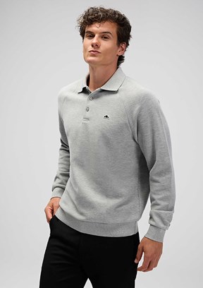 ELLESSE Gri Erkek Polo Yaka Sweatshirt