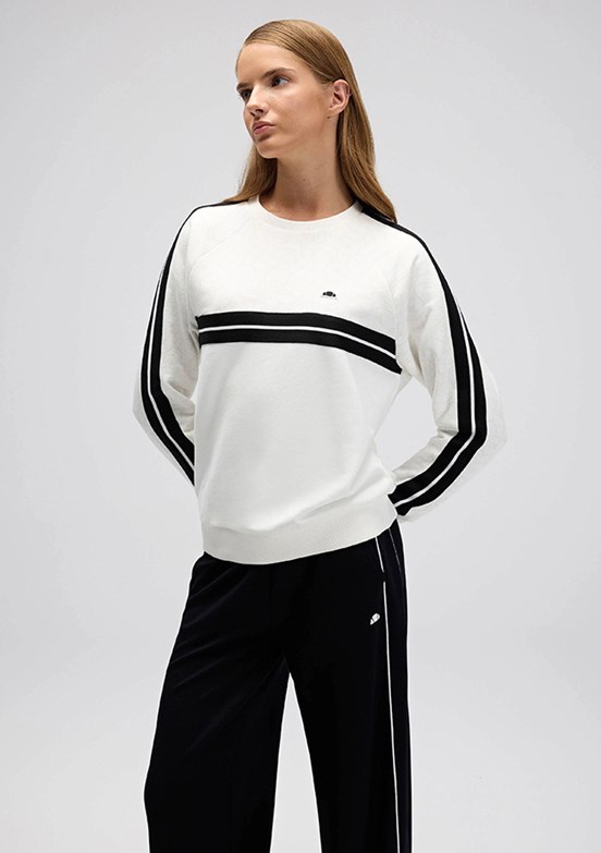 ELLESSE Beyaz Kadın Fermuarsız Kapüşonsuz Sweatshirt