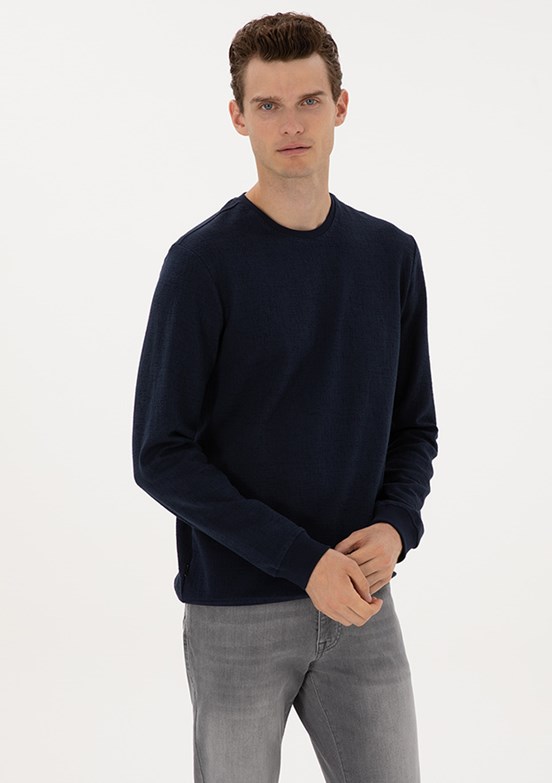 PİERRE CARDİN Lacivert Erkek Regular Sweatshirt