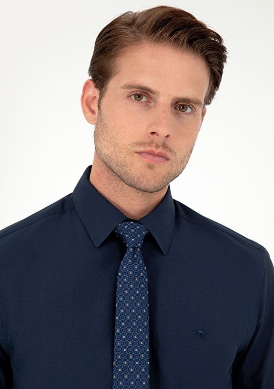 PİERRE CARDİN Lacivert Erkek Uzun Kol Gömlek