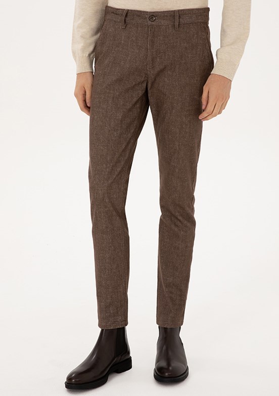 PİERRE CARDİN Bej Erkek Slim Pantolon