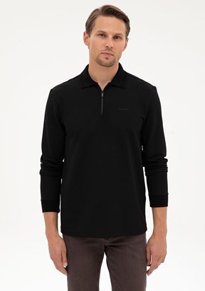 PİERRE CARDİN Siyah Erkek Regular Sweatshirt