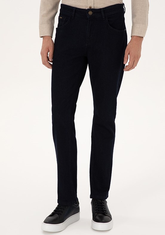 PİERRE CARDİN Erkek Lacivert Straight Jean Pantolon