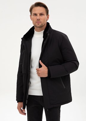 PİERRE CARDİN Siyah Erkek Basic Mont