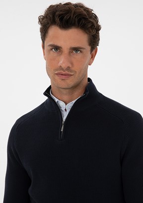 PİERRE CARDİN Lacivert Erkek Slim Kazak