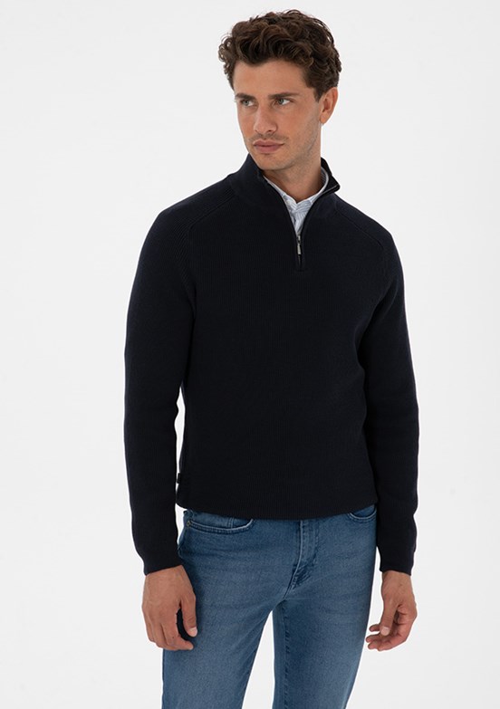 PİERRE CARDİN Lacivert Erkek Slim Kazak