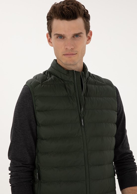 PİERRE CARDİN Erkek Yeşil Basic Mont