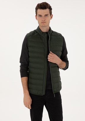 PİERRE CARDİN Erkek Yeşil Basic Mont