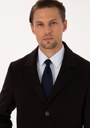 PİERRE CARDİN Kahverengi Erkek Ultra Slim Kaban