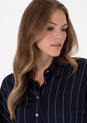 US POLO ASSN Lacivert Kadın Uzun Kol Gömlek