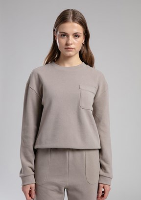 LEE COOPER Bej Kadın Bisiklet Yaka Sweatshirt