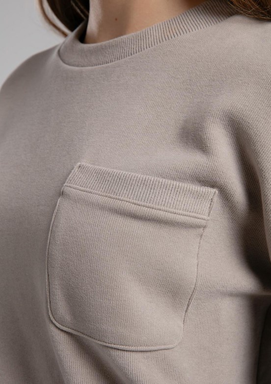 LEE COOPER Bej Kadın Bisiklet Yaka Sweatshirt