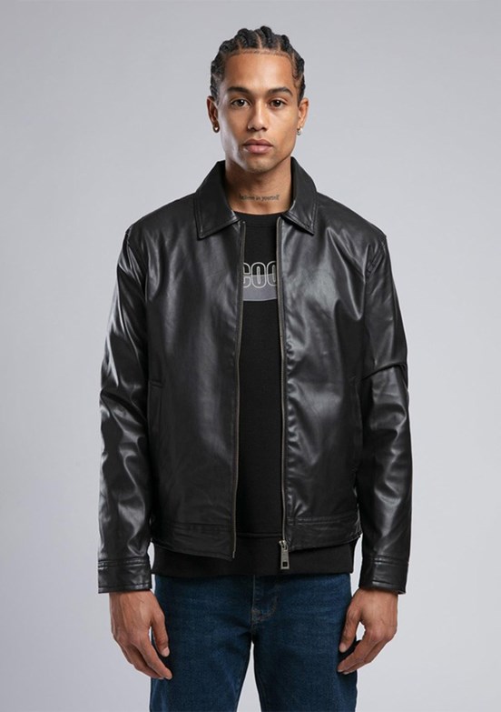 LEE COOPER Siyah Erkek PU Mont