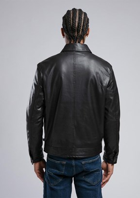 LEE COOPER Siyah Erkek PU Mont