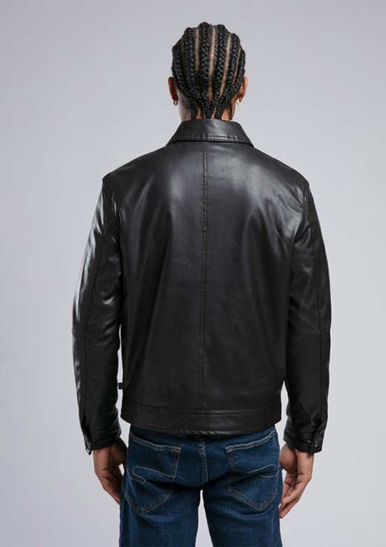 LEE COOPER Siyah Erkek PU Mont