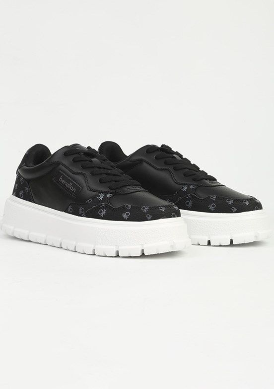 BENETTON Siyah-Beyaz Kadın Sneaker Ayakkabı