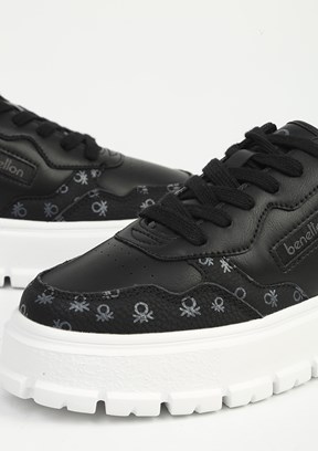 BENETTON Siyah-Beyaz Kadın Sneaker Ayakkabı