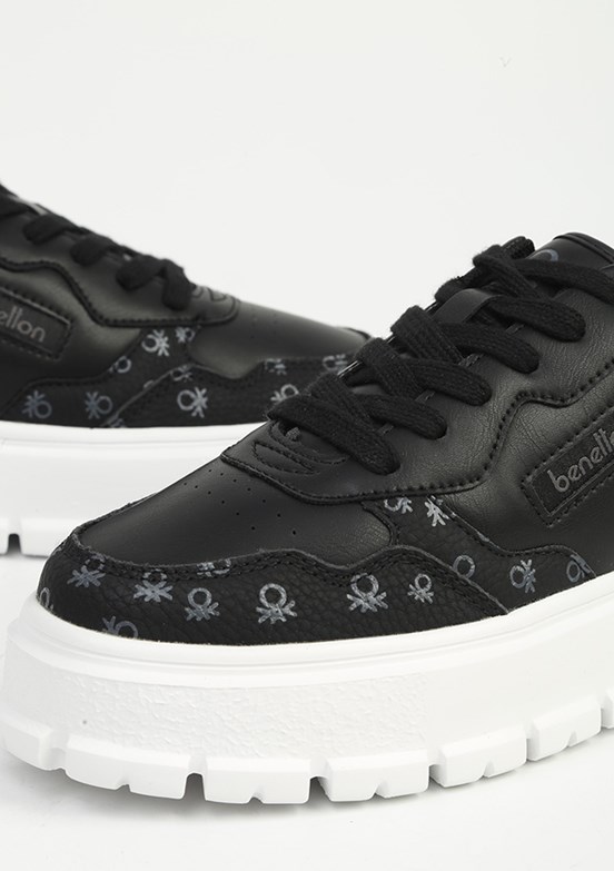 BENETTON Siyah-Beyaz Kadın Sneaker Ayakkabı