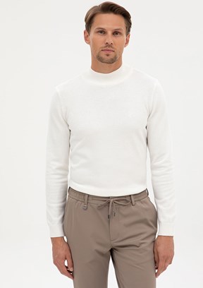 PİERRE CARDİN Beyaz Erkek Slim Kazak