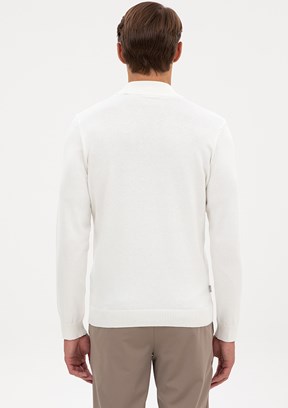 PİERRE CARDİN Beyaz Erkek Slim Kazak