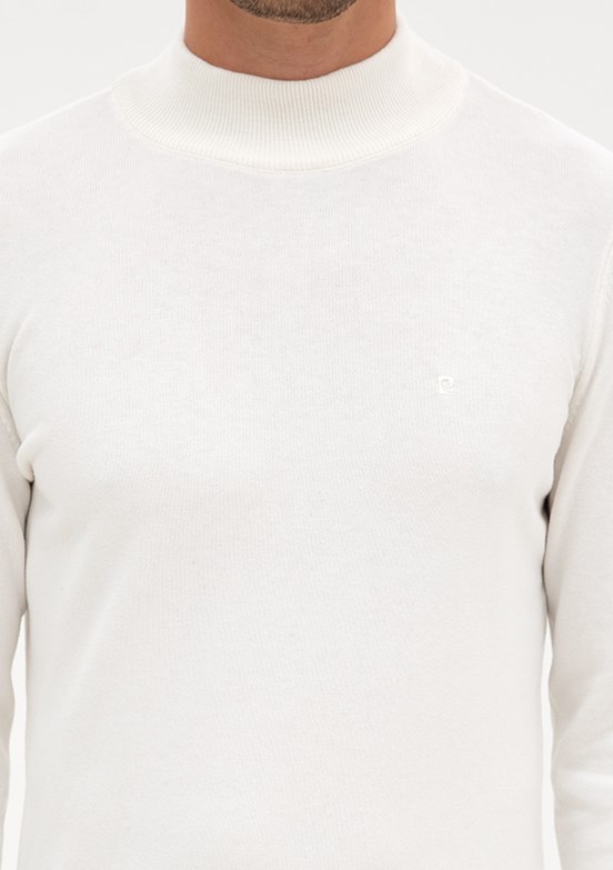 PİERRE CARDİN Beyaz Erkek Slim Kazak