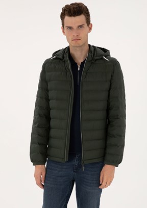 PİERRE CARDİN - Erkek Yeşil Basic Mont